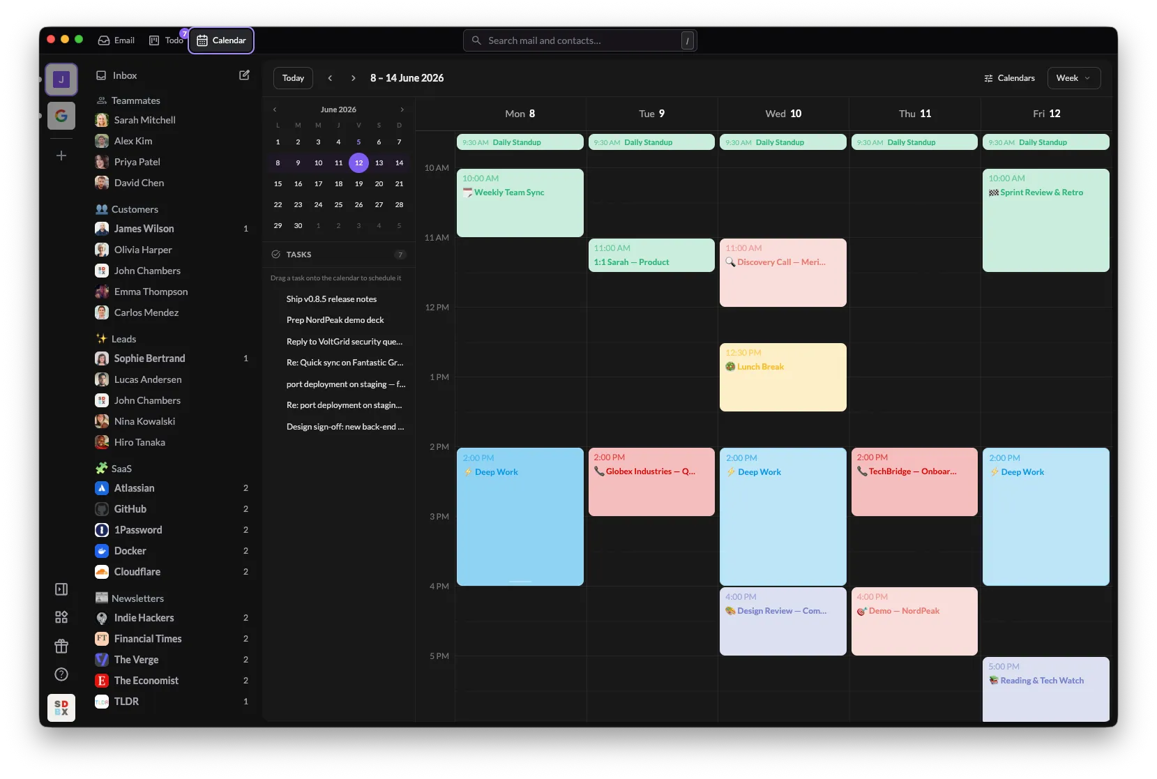 Talanoa calendar beside your inbox