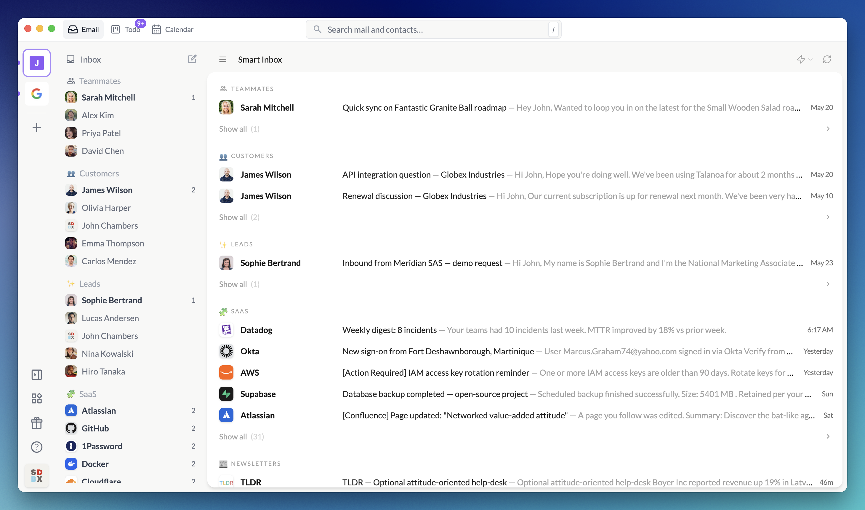 People section display options