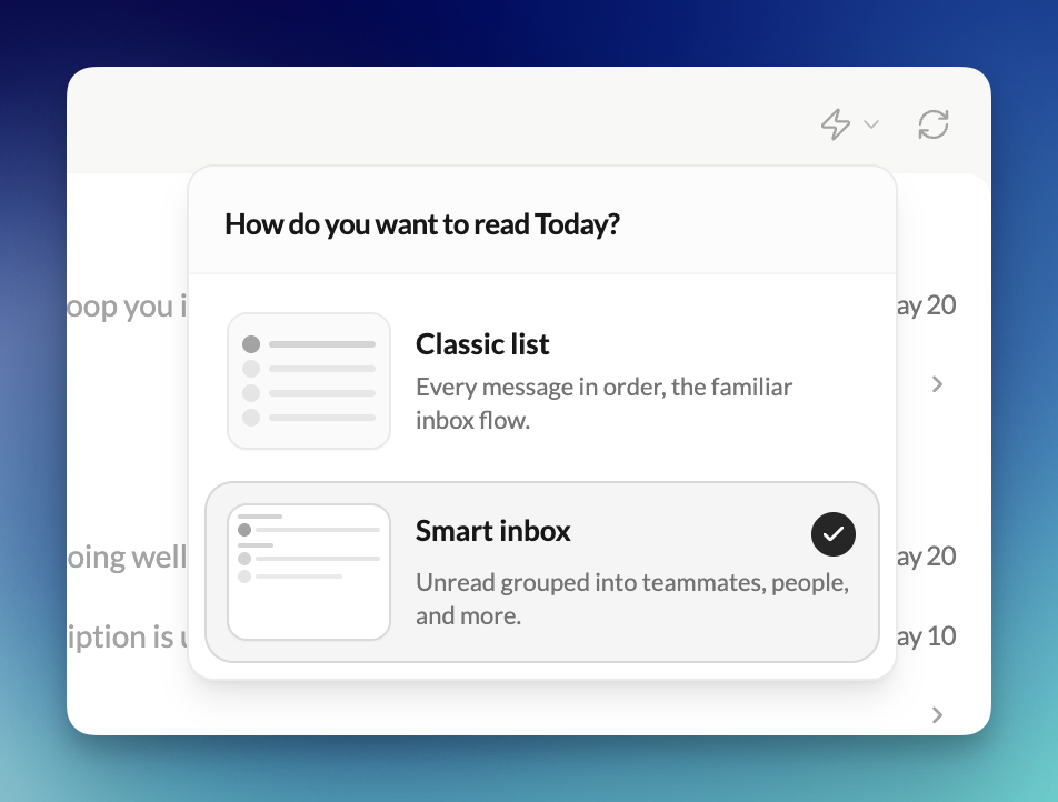 Classic Inbox or Smart Inbox
